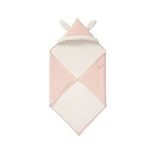 Bunny Sweater Knit Critter Baby Hooded Blanket , Blush Multi