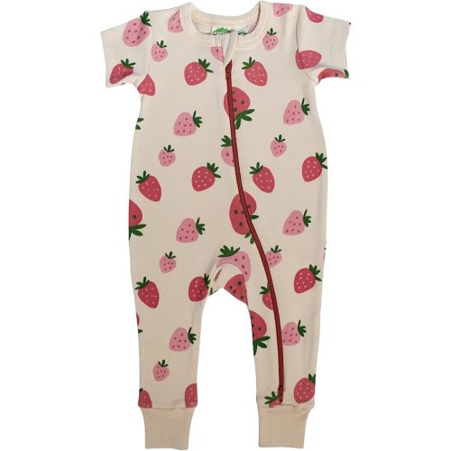 PARADE Organic Signature Print '2-Way' Zip Romper Short Sleeve