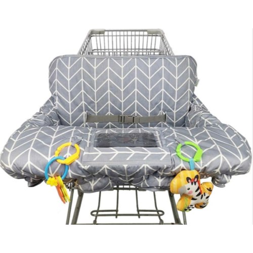 Shopping Cart Cover for Baby ICOPUCA Cotton High Chair Cover, Reversible, Machine Washable for Infant, Toddler, Boy or Girl (Grey Arrow Print)