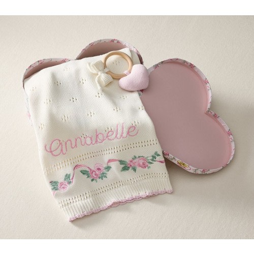 LoveShackFancy Hearts of Roses Knit Baby Gift Set