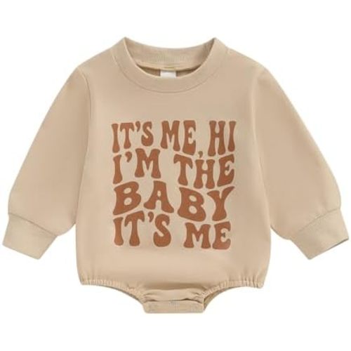 Funny Letter Print Sweatshirt Romper 3-6 Months