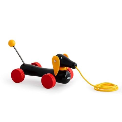 BRIO World - 30332 Pull Along Dachshund | Interactive Toddler Toy | Durable Wooden Construction | FSC Certified Sustainable Wood