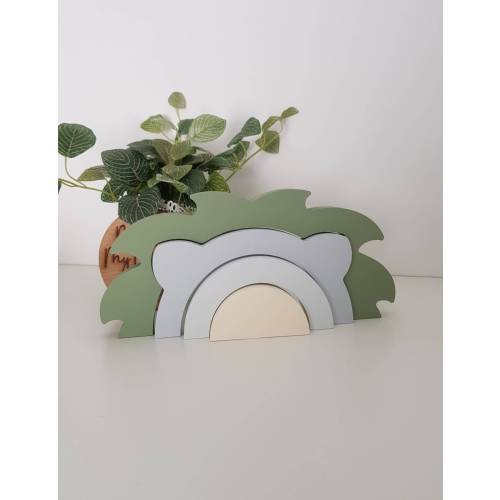 Lion stacking rainbow shelfie, kids room decor, jungle nursery