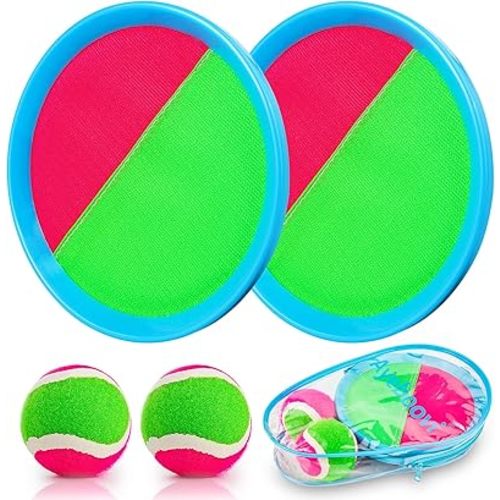 Ayeboovi Toss and Catch Paddle Ball Game Outdoor Beach Pool Sand Toys Outside Lawn Yard Games for 3 4 5 6 7 8 9 10 11 12 Year Olds Girls Boys Toys Birthday Gift (2 Paddles 2 Balls)