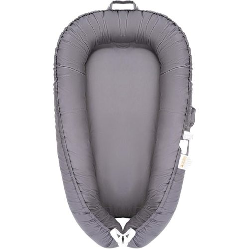Baby Lounger for Newborn, Baby Nest Cover (0-24 Months), 100% Cotton Breathable Adjustable Portable Infant Lounger, Co Sleeper for Baby in Bed, Baby Essentials and Gifts