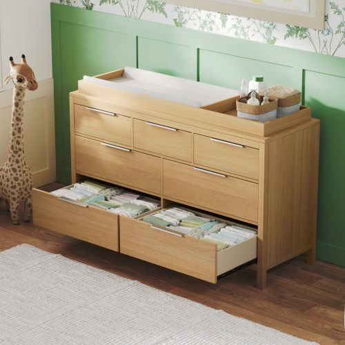 The Newport Dresser for Nursery | Natural & White - Nurture&