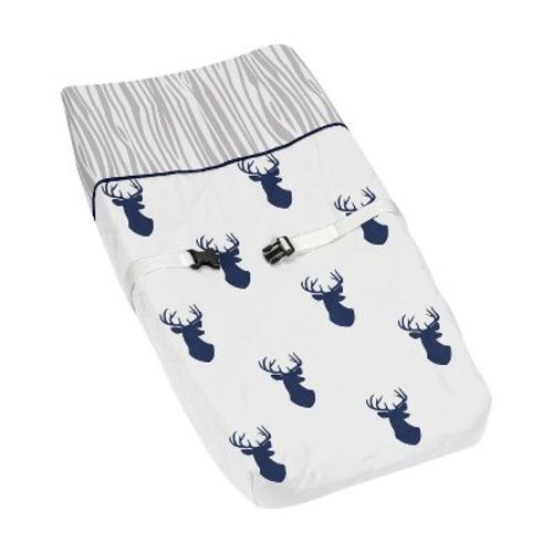 Sweet Jojo Designs Boy Changing Pad Cover Stag Navy Blue And White