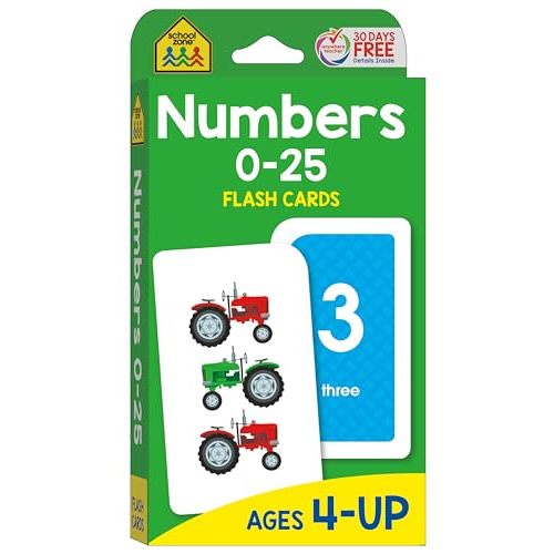 School Zone Numbers Flash Cards: Toddler, Preschool, Kindergarten, Learn Math, Addition, Subtraction, Numerical Order, Counting, Problem Solving, and More
