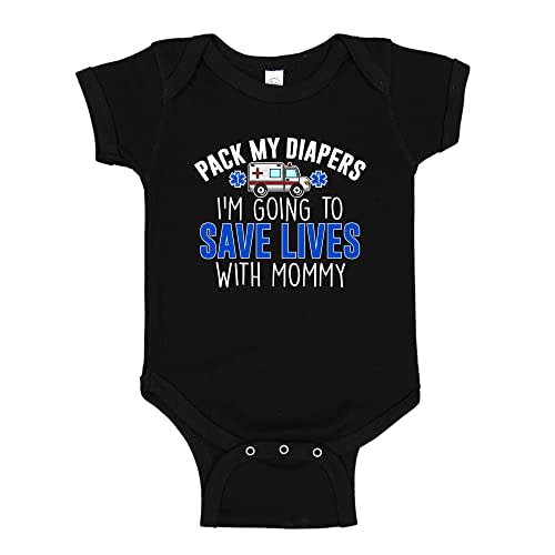 I'm Going to Save Lives with Mommy EMT or Paramedic Baby One Piece Or Toddler T-Shirt Ambulance Baby Clothes