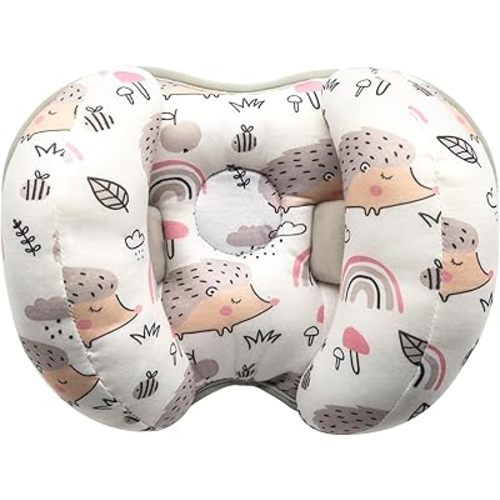 KAKIBLIN Baby Support Pillow, Head and Neck Support, 2 in 1 Banana Neck Pillow for Baby Newborn, Adjustable Head Pillows for Kids Toddler (Hedgehog)