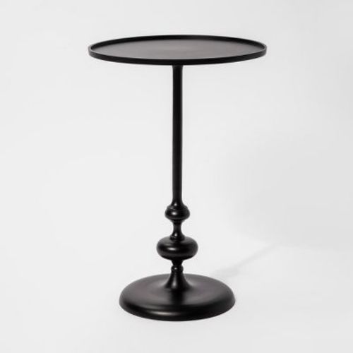 Londonberry Turned Accent Table Large Black - Threshold™: Sleek Aluminum, No Assembly Required