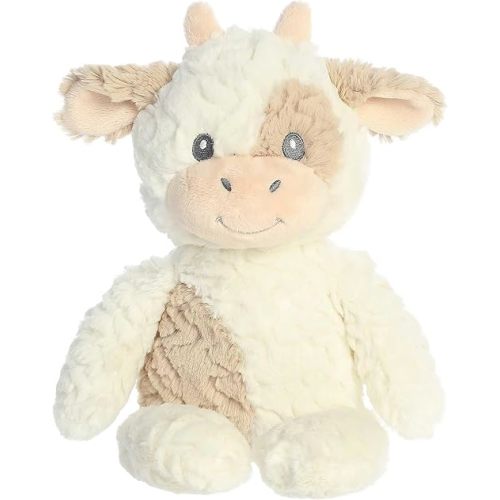 Aurora® Adorable Huggy Collection™ Clover Cow™ Baby Stuffed Animal - Comforting Companion - Sensory Stimulation - White 13 Inches
