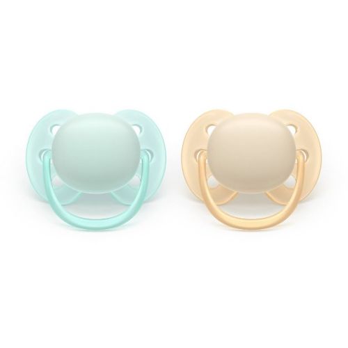 Philips Avent Ultra Soft Pacifiers 0-6m - Sand/Pale Mint - 2pk