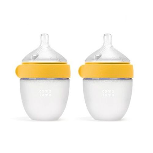 Comotomo Silicone Baby Bottles Gen 2 - Yellow - 5 fl oz/2pk: BPA-Free, Lead-Free, Phthalate-Free