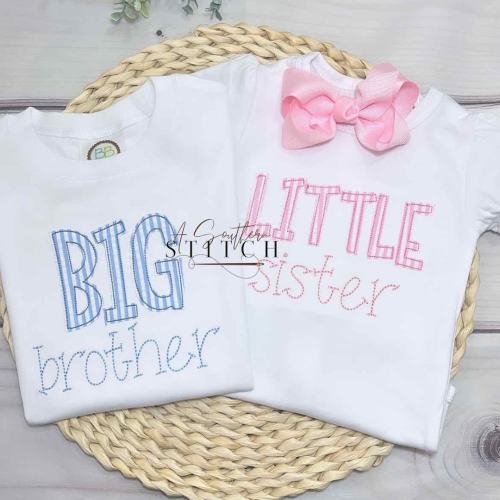 Big Brother Shirt | Seersucker Appliqué