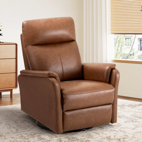 Latitude Run® Breathable Leather Swivel Rocker Recliner & Reviews | Wayfair
