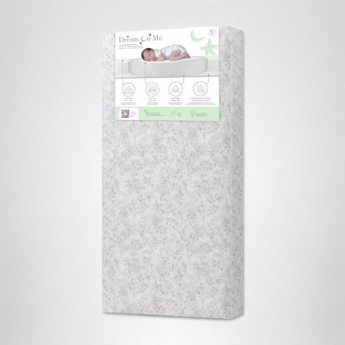 Dream On Me Serene Snooze 2-in-1 Crib Mattress, Dual-Sided for Infants & Toddlers, Waterproof Cover, GREENGUARD Gold Certified, Fits Full Size Crib & Toddler Bed, 52” x 28” x 5”