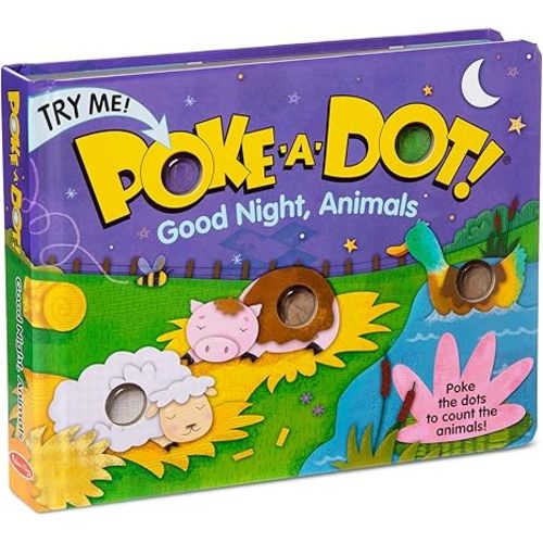 Melissa & Doug Children's Book - Poke-a-Dot: Goodnight, Animals (Board Book with Buttons to Pop) - FSC Certified