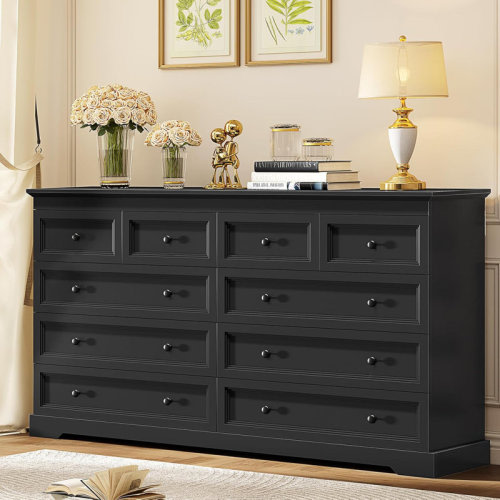 Winston Porter Double Dresser With 10 Storage Drawers & Reviews | Wayfair