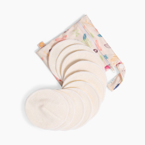 Kindred Bravely Organic Bamboo Breast Pads (10 Pack) - Beige/White, 10