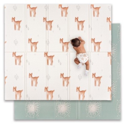 JumpOff Jo - Waterproof Foam Padded Play Mat for Infants, Babies, Toddlers, Play Pens & Tummy Time, Foldable Activity Mat, Color: Oh deer - starburst, Size: extra large