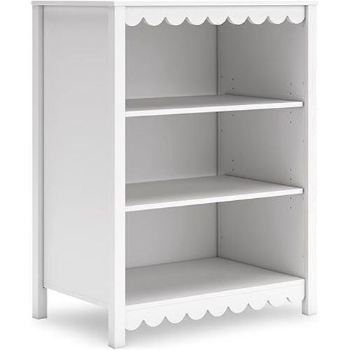 Signature Design by Ashley Hallityn Modern Freestanding 3-Tier Bookcase with 2 Adjustable Shelves, White