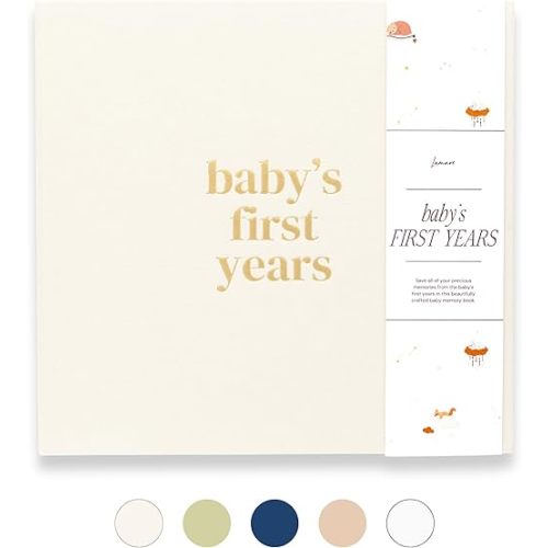 Lamare Baby First Year Book – Baby Memory Book for Girls & Boys - Baby Milestone Book from Pregnancy to Childhood – Cute Baby Book Keepsake Gift