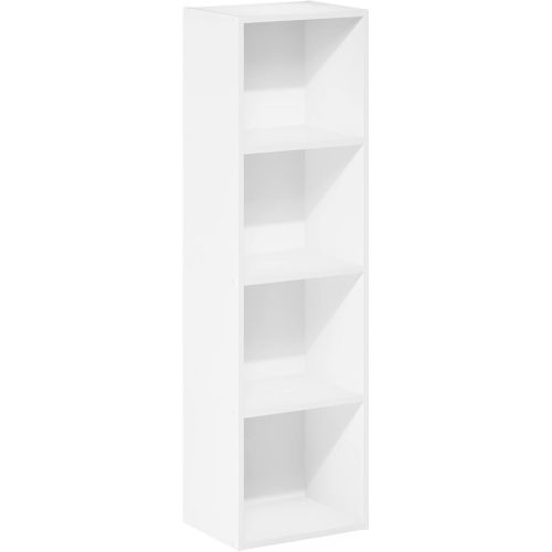 Furinno Luder Bookcase / Book / Storage, 4-Tier Cube,White