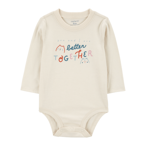 Baby Better Together Cat Long-Sleeve Bodysuit - Carter's | Carter's