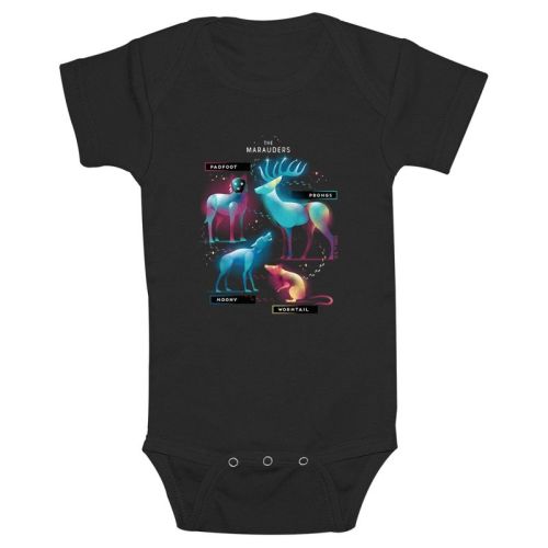 Infant's Harry Potter The Marauders Onesie, Color: Black, Size: 6 month