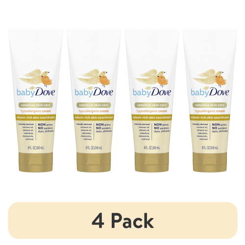 (4 pack) Baby Dove Sensitive Melanin-Rich Cream Newborn Hypoallergenic Nourishing Moisturizer, 8 oz