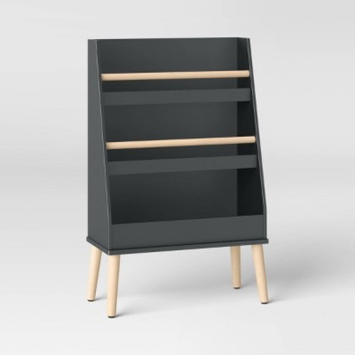 Modern Tall Three Shelf Kids' Bookshelf Dark Gray - Pillowfort™: MDF Frame, 3 Shelves, Baby Bookcase, 37.44" Height
