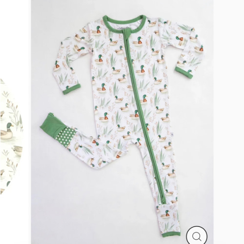 Mallard Ducks - Bamboo Zipper Pajamas - Long Sleeve