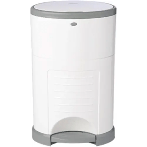 Diaper Dekor EKO MINI Diaper Pail, White, ONLY Eco-Friendly Diaper Pail Made with 70% Recycled Materials, Hands-Free: Step–Drop–Done, Cost-Effective Refill System