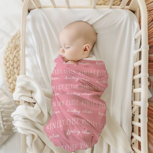 Boys and Girls Customized Swaddle with Baby's Name, 30x40in
