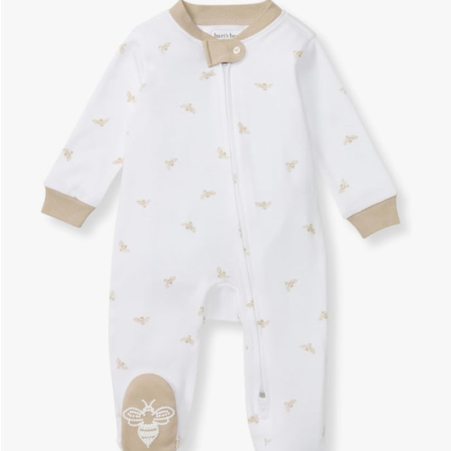 Burt's Bees Baby Boys' Organic Cotton Loose Fit Sleep and Play One-Piece Zip Front Footed Pajamas