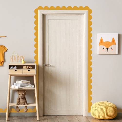 Fabric Scallop Edge Wall Stickers Pack - Nursery Decor - Scallop Wall Decals - Peel And Stick - Repositionable