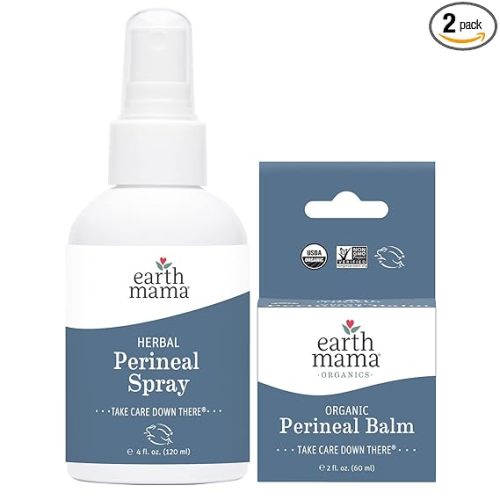 Earth Mama Herbal Perineal Spray | Safe for Pregnancy and Postpartum Recovery, Witch Hazel Natural Cooling Spray For After Birth Feminine Care Essentials, No Benzocaine or Butane, 4-Fluid Ounce