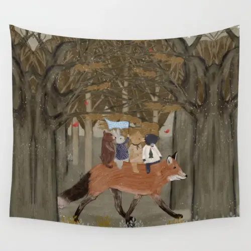 the amber fox Wall Tapestry by bri.buckley | Society6
