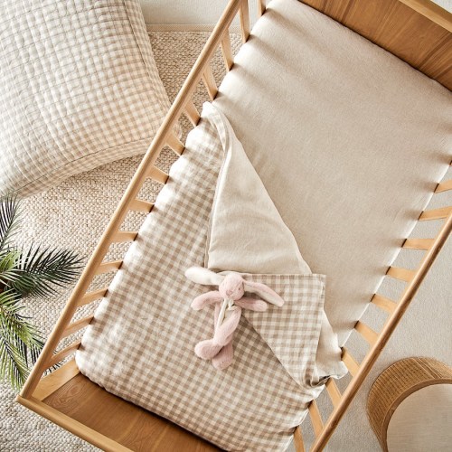 Vintage Washed Linen Linen Fitted Sheet - BASSINET