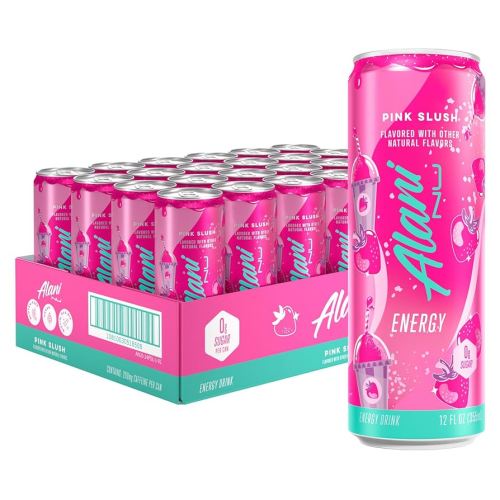 Alani Nu Pink Slush Sugar Free, Low Calorie Energy Drinks | 200mg Caffeine | Pre Workout Performance with Antioxidants | Biotin B Vitamins | Zero Sugar | 15 Calories or Less | 12 Fl Oz Cans (24 Pack)