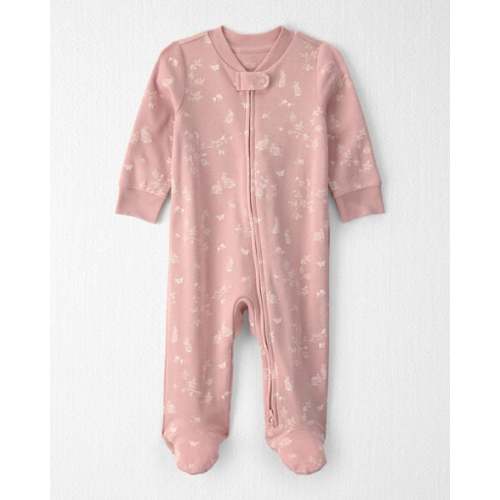 Baby Girl Organic Cotton Sleep & Play Pajama ~ Pink Bunnies