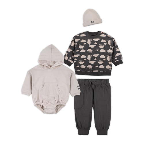 Little Star 100% Organic Cotton 4 Piece Baby Boy Outfit Set