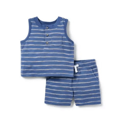 Baby Striped Slub Matching Set