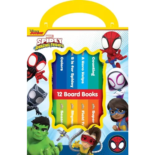 Marvel Spidey and his Amazing Friends - My First Library 12 Board Book Set - First Words, Alphabet, Numbers, and More Baby Books - PI Kids