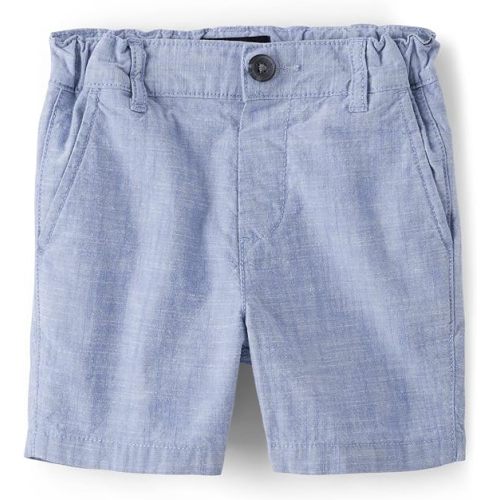 The Children's Place Baby Boys' and Toddler Twill Belted Chino Short - 6-9 Months - Morning Sky