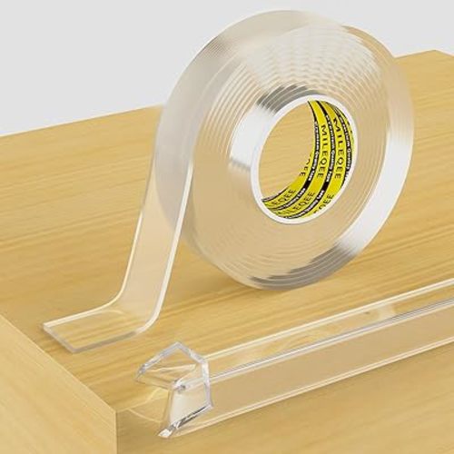 Clear Edge Protector Strip, 0.8in x 9.84FT, Sharp Edge Wrap Cover Tape, Self Adhesive Corner Protective Bumper Guards for Cabinet Door Desk Glass Table Furniture, Kitchen Countertop, Waterproof