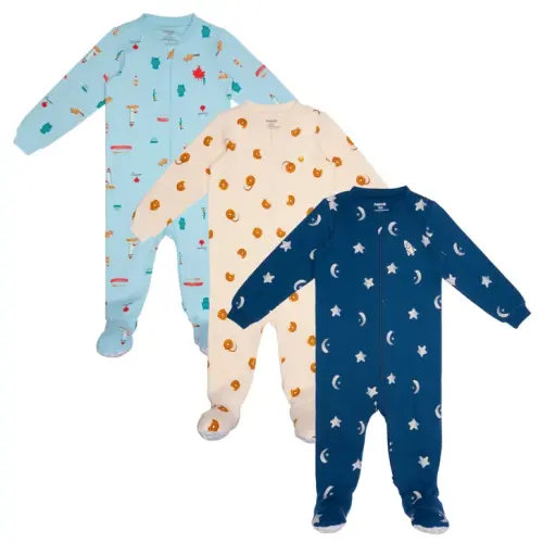 Pekkle Infant Organic Cotton Sleeper, 3-pack | Costco