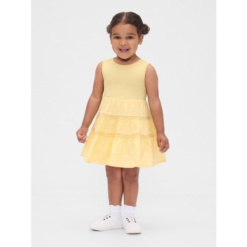 Baby & Toddler Lace-Trim Mixed Media Dress