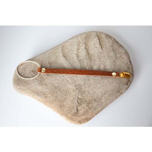 Leather + Brass Pacifier Clip